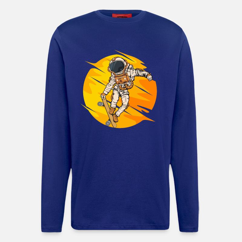 Astronaut Skateboard Sprung - Langarmshirt - made by SPREAD  - Iconic Blue