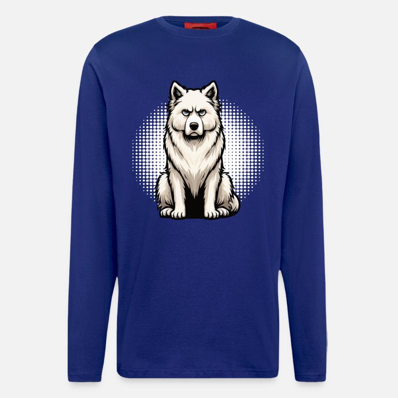 White Shepherd Shepherd Shepherd Dogs - Longsleeve - made by SPREAD - Iconic Blue