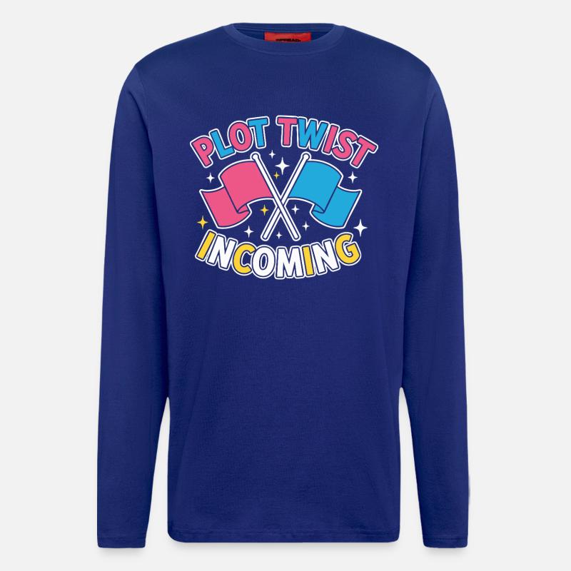 Geschlechter-Enthüllung Plot-Twist – Team Pink Team - Langarmshirt - made by SPREAD - Iconic Blue