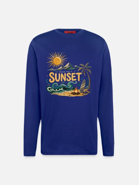 Sunset on the beach surf - Longsleeve - made by SPREAD - Iconic Blue