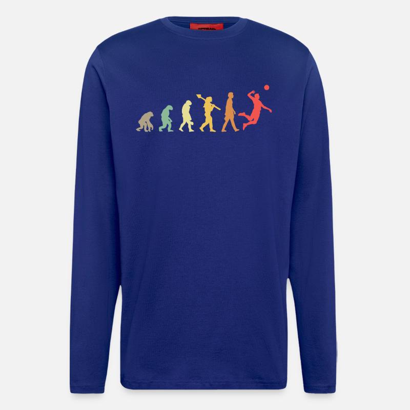 Joueurs de volley-ball Evolution - Manches longues bio décontracté fabriqué en UE - Iconic Blue