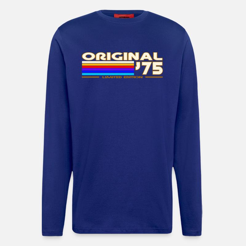 Originaler 75er Rainbow Retro - Langarmshirt - made by SPREAD - Iconic Blue