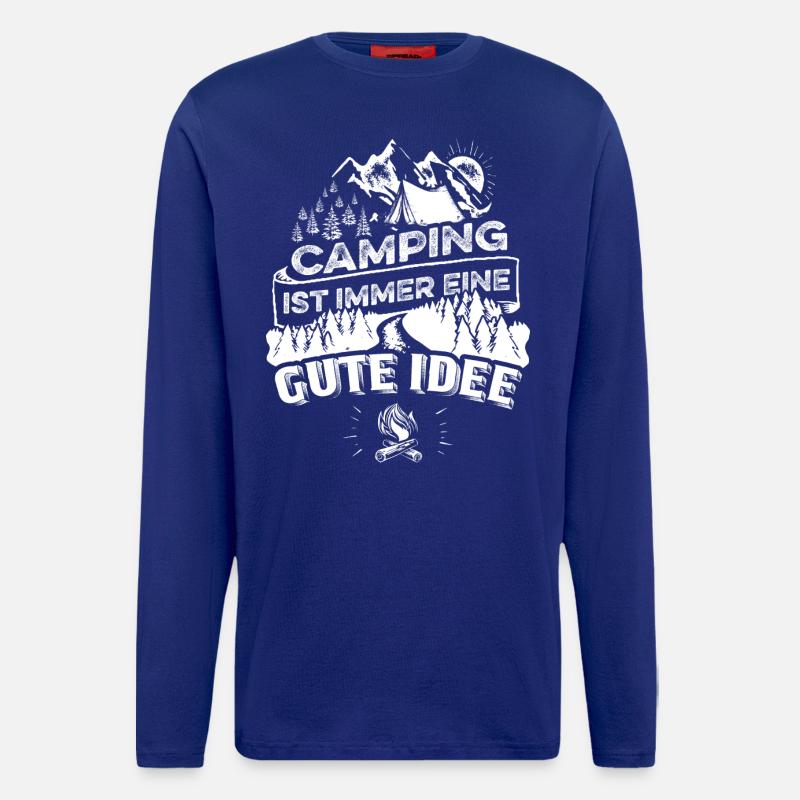 Camping eine gute Idee - Langarmshirt - made by SPREAD  - Iconic Blue