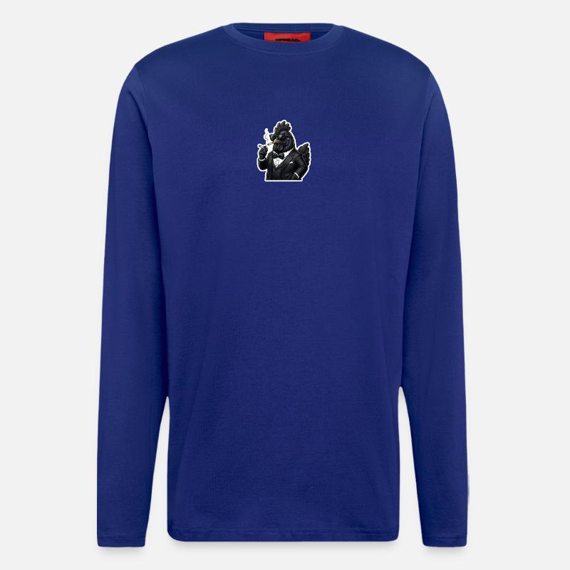 Cigar Chicken in Tuxedo - Longsleeve - made by SPREAD  - Iconic Blue