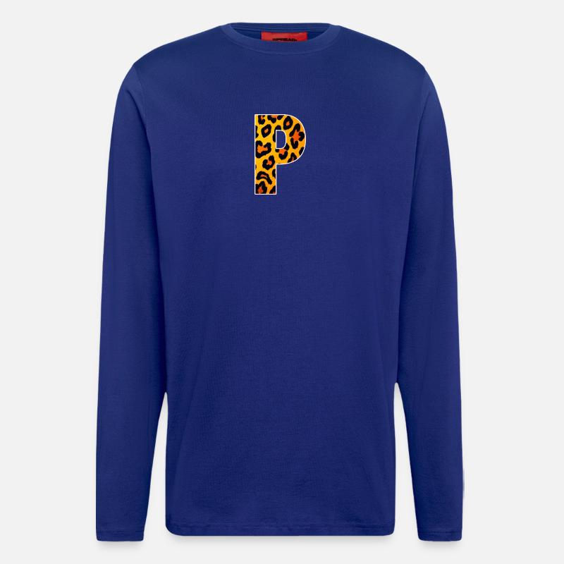Leopard_Buchstabenmuster_ _P - Longsleeve - made by SPREAD  - Iconic Blue