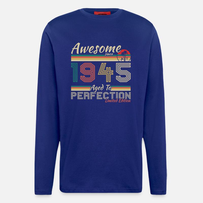 1945 Vintage Retro Birthday Gift - Longsleeve - made by SPREAD  - Iconic Blue