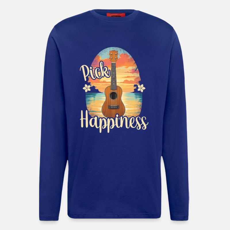 Pick Happiness! Ukulele Sunset - Langarmshirt - made by SPREAD  - Iconic Blue
