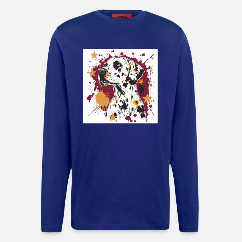 Dalmatiner Splatter Kunst - Langarmshirt - made by SPREAD  - Iconic Blue