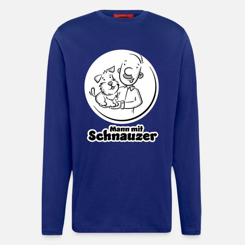 Mann mit Schnauzer (Oberlippenbart) - Langarmshirt - made by SPREAD  - Iconic Blue