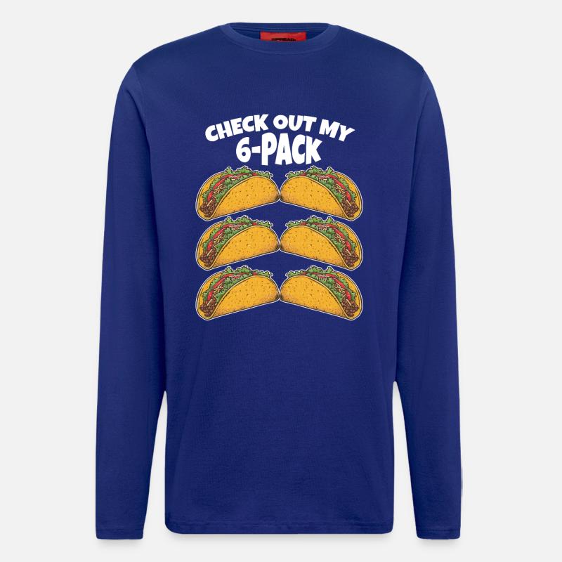 Taco 6 pack funny saying - Longsleeve - made by SPREAD  - Iconic Blue