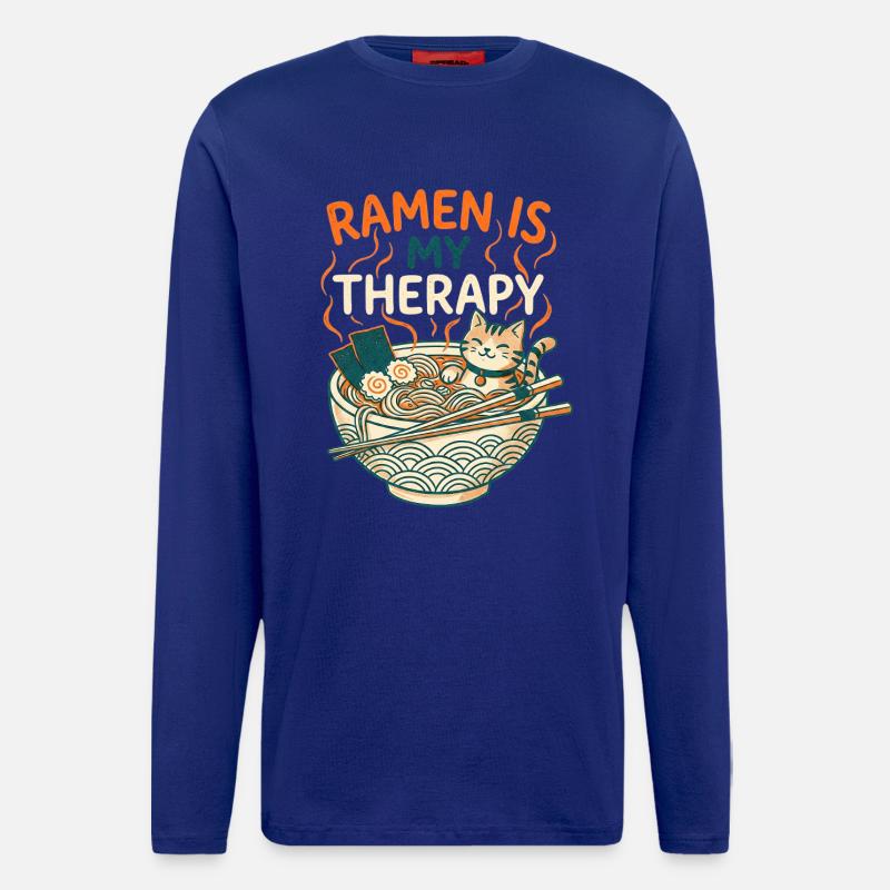 Ramen Therapy Cat - Langarmshirt - made by SPREAD  - Iconic Blue