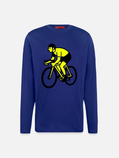 Neonrad Silhouette Radfahrer - Langarmshirt - made by SPREAD - Iconic Blue