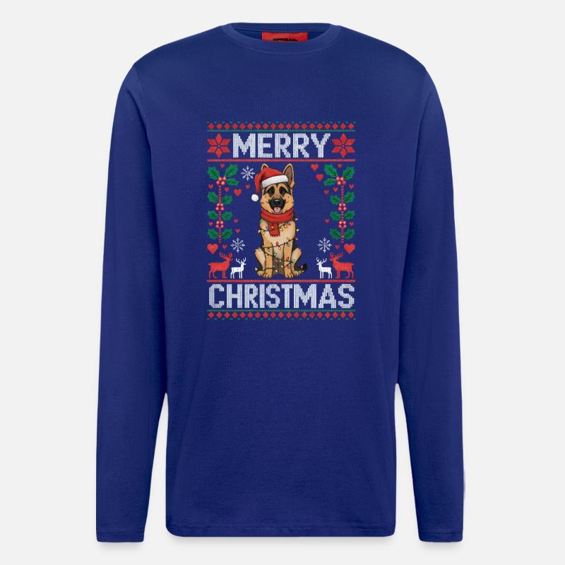 German Shepherd Christmas Gift Xmas - Longsleeve - made by SPREAD  - Iconic Blue