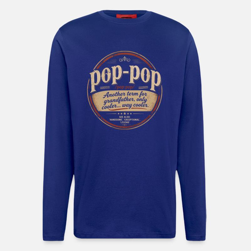 Pop-Pop-Definition – Cooler und legendärer Opa - Langarmshirt - made by SPREAD  - Iconic Blue