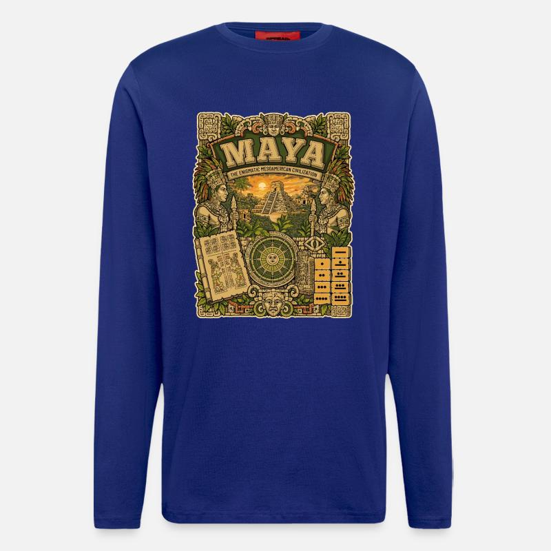 Maya-Zivilisation - Langarmshirt - made by SPREAD  - Iconic Blue