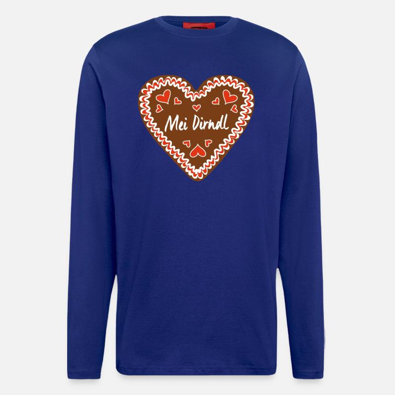 Mei Dirndl Lebkuchenherz - Langarmshirt - made by SPREAD  - Iconic Blue
