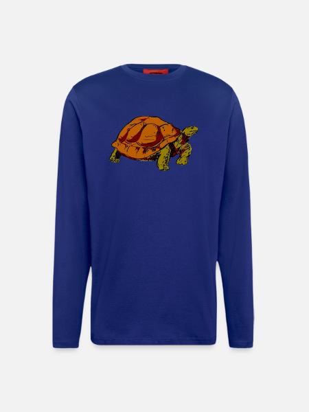 tortue - Manches longues bio décontracté fabriqué en UE - Iconic Blue