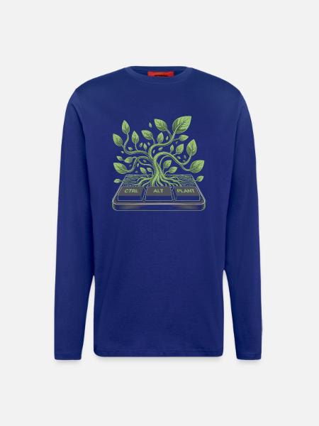 CTRL Alt Plante Jardin Design - Manches longues bio décontracté fabriqué en UE - Iconic Blue