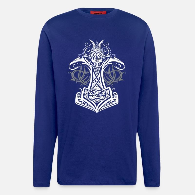 Thors Hammer Mjolnir Wikinger Symbol - Langarmshirt - made by SPREAD  - Iconic Blue