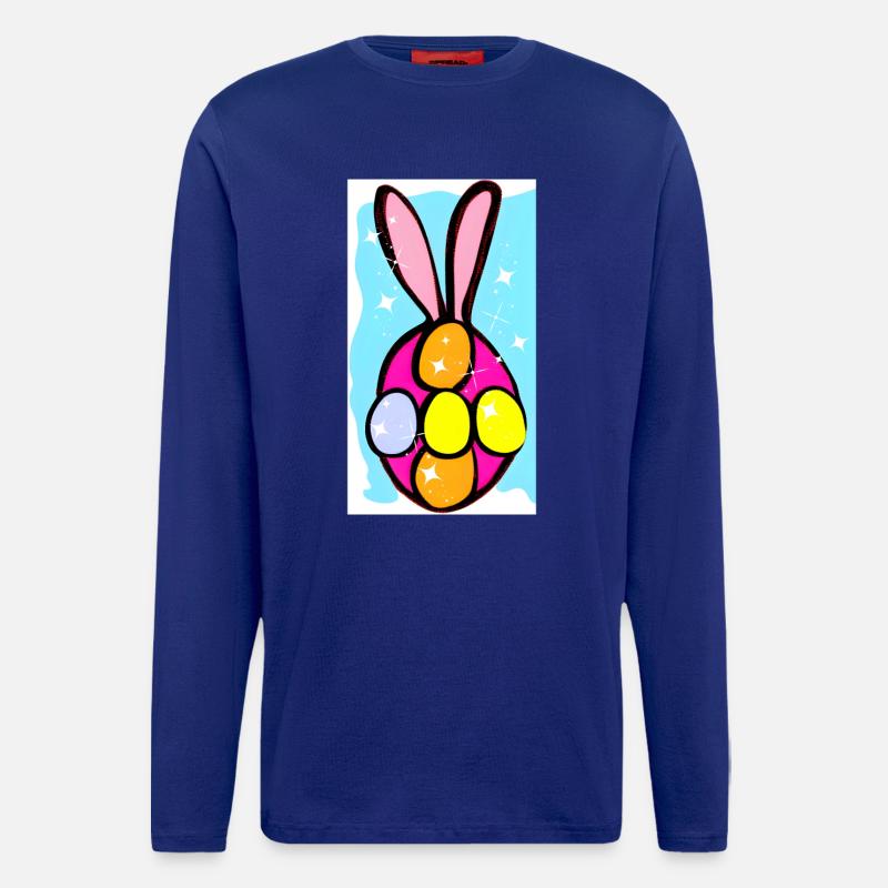 Bunte Osterhasen-Eier Illustration - Langarmshirt - made by SPREAD  - Iconic Blue