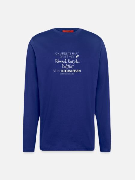 Rheinisch-Deutsches Kaltblut Pferd Geschenk - Langarmshirt - made by SPREAD  - Iconic Blue