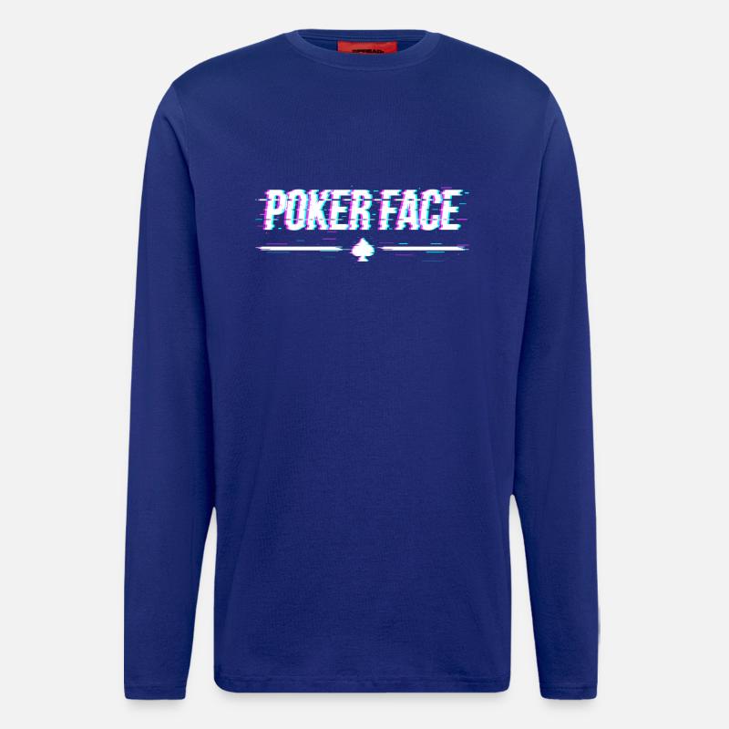 pokerface - Manches longues bio décontracté fabriqué en UE - Iconic Blue