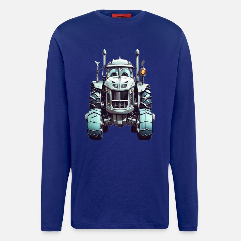 Traktor mit Augen - Langarmshirt - made by SPREAD - Iconic Blue