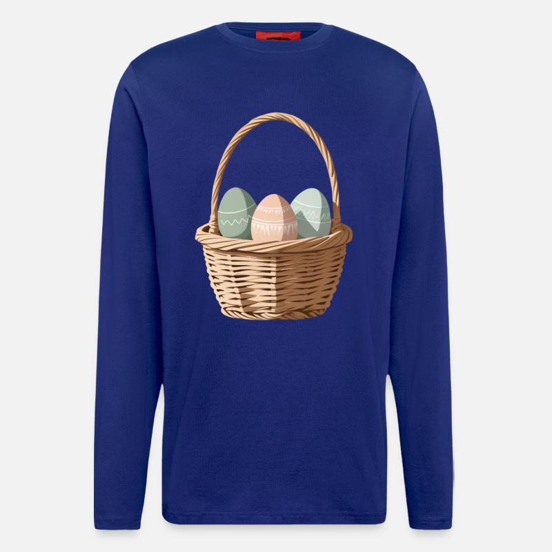 Pastel eggs in a basket - Longsleeve - made by SPREAD  - Iconic Blue