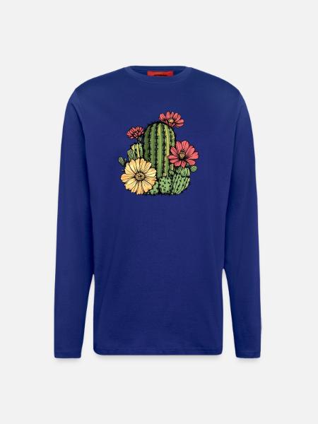 Cactus with flowers - Longsleeve - made by SPREAD  - Iconic Blue