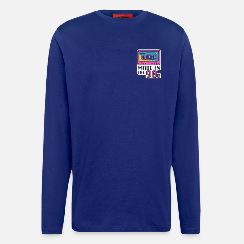 Kassette 90er Nostalgie Design - Langarmshirt - made by SPREAD  - Iconic Blue