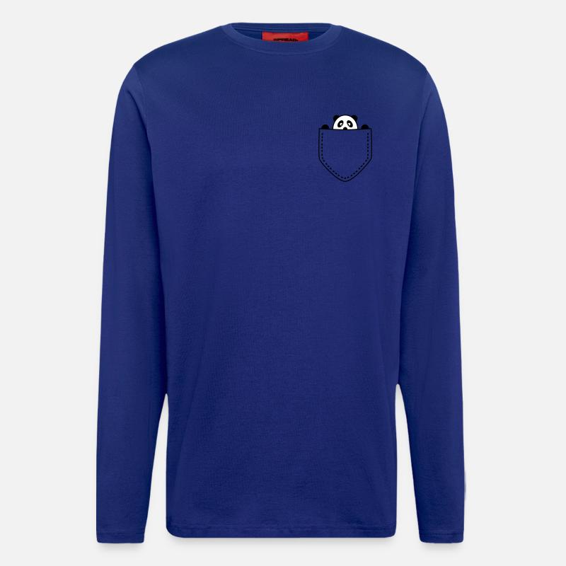 Panda in der Tasche - Langarmshirt - made by SPREAD  - Iconic Blue