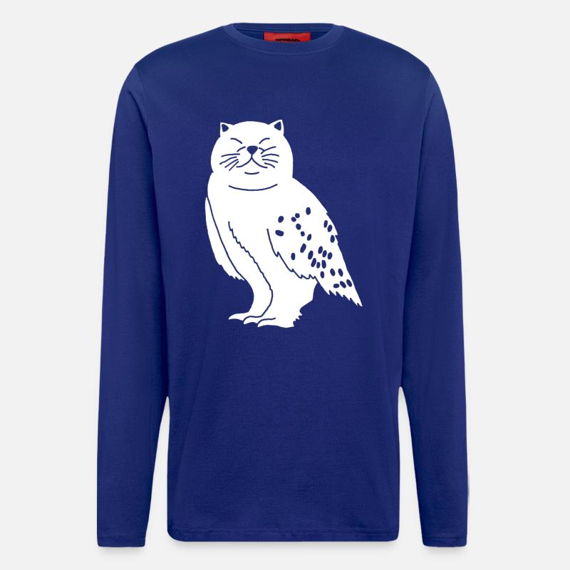 Eule Katze - Langarmshirt - made by SPREAD  - Iconic Blue