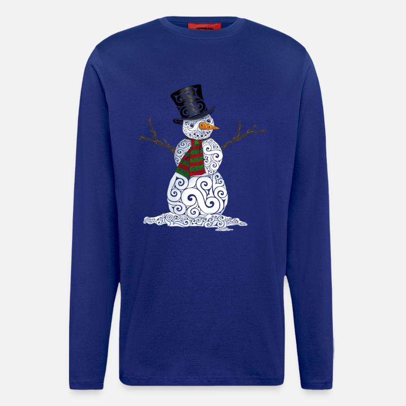 Happy Swirly Snowman - Longsleeve - made by SPREAD  - Iconic Blue