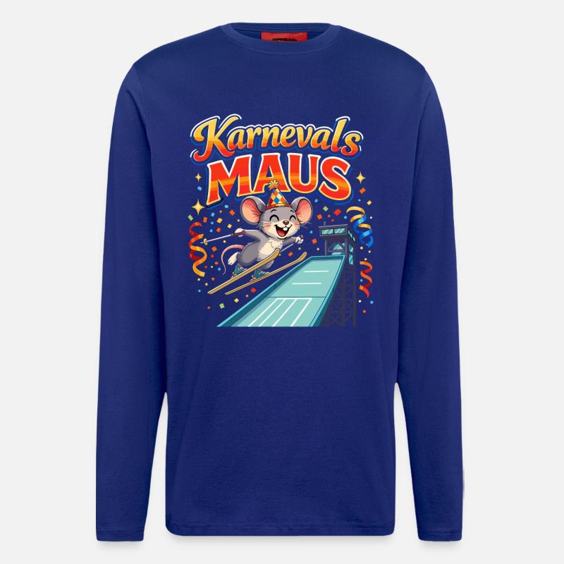 Carnival Mouse Ski Jumping Funny - Longsleeve - made by SPREAD  - Iconic Blue
