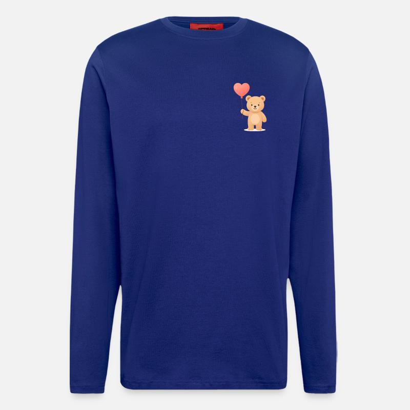 Zarter Bär mit Herzballon - Langarmshirt - made by SPREAD - Iconic Blue