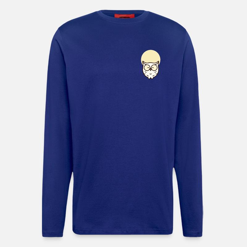 Minimalistische Eule – Schlicht & Elegant - Langarmshirt - made by SPREAD - Iconic Blue