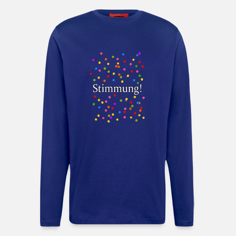 Stimmung Konfetti Silvester Karneval Spruch - Langarmshirt - made by SPREAD - Iconic Blue