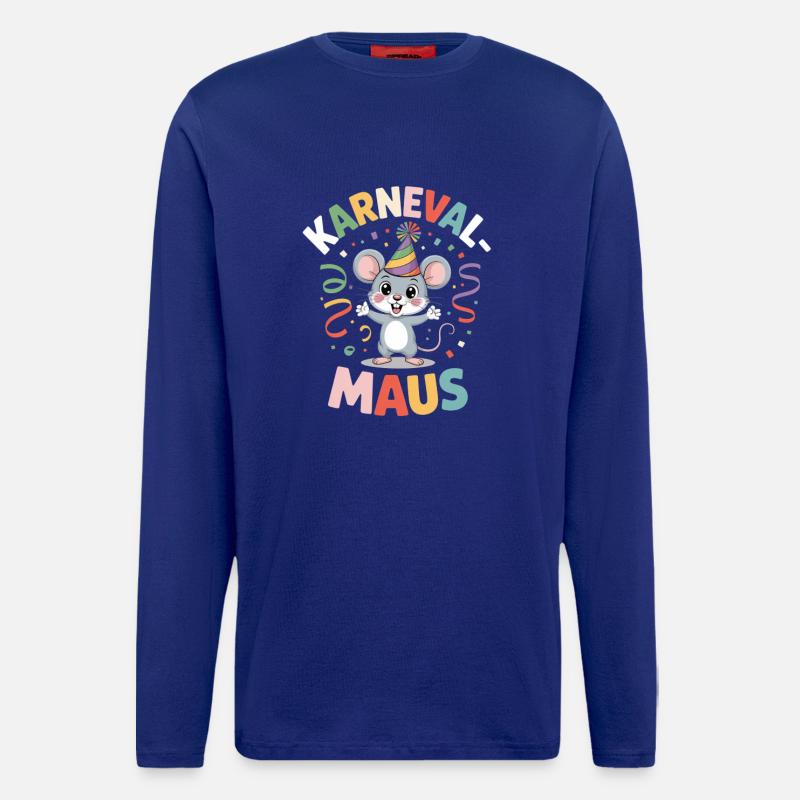 Karnevalsmaus Karneval Köln Kölner Karnevals Maus - Langarmshirt - made by SPREAD  - Iconic Blue