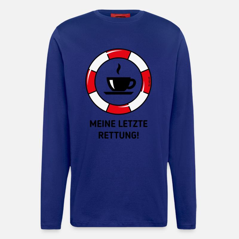 Meine Letzte Rettung! (Kaffee Kaffeetrinker POS3C) - Langarmshirt - made by SPREAD - Iconic Blue