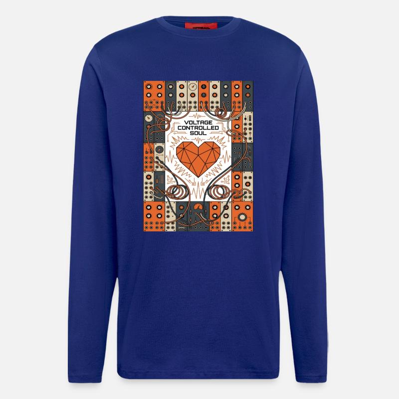 Spannungsgesteuerte Seele. Synthie - Langarmshirt - made by SPREAD - Iconic Blue