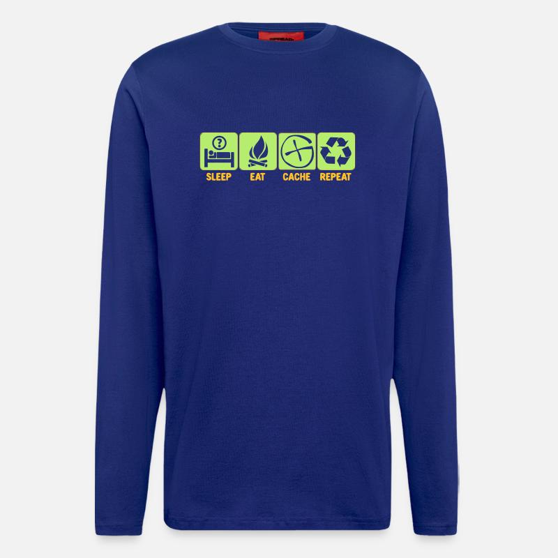 Sleep, Eat, Cache, Repeat - Langarmshirt - made by SPREAD  - Iconic Blue