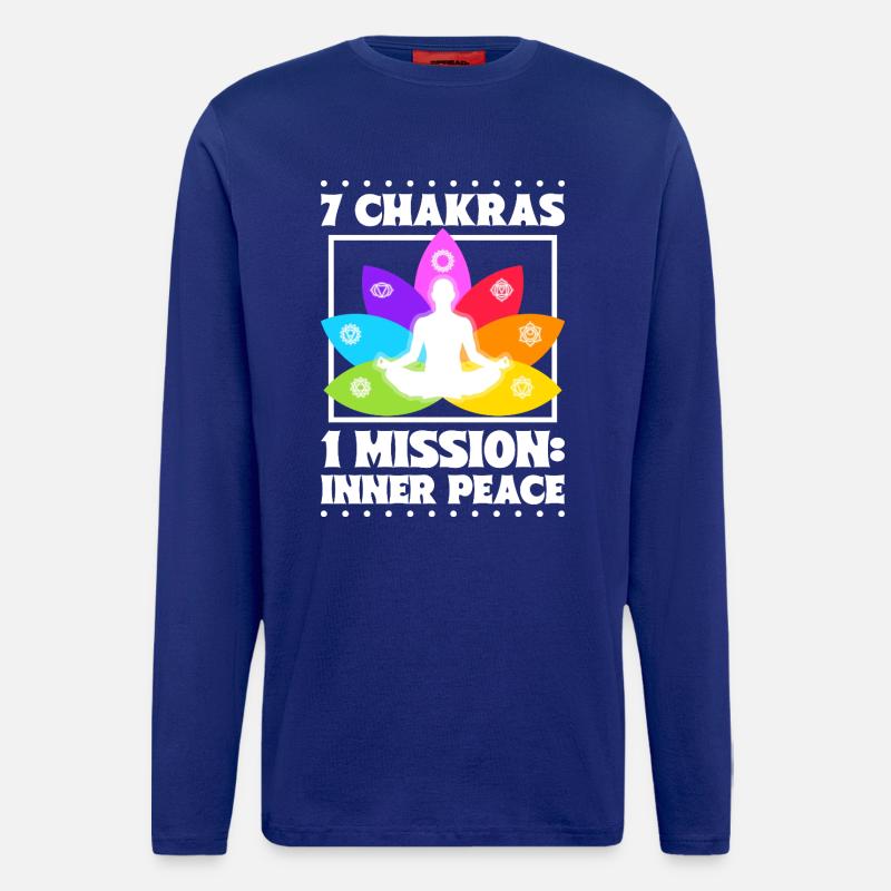 7 Chakren – Innerer Frieden - Langarmshirt - made by SPREAD  - Iconic Blue
