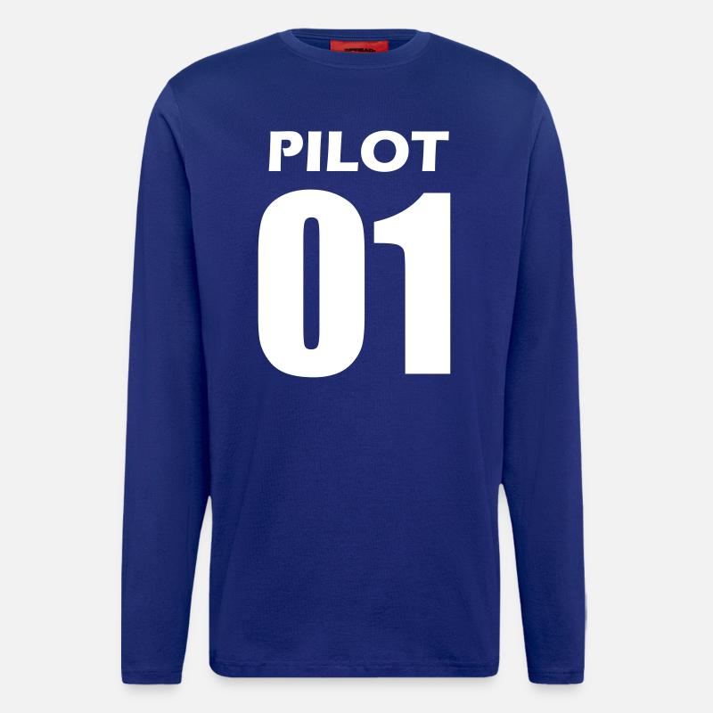 Pilot Partnerlook Geschenk - Langarmshirt - made by SPREAD  - Iconic Blue
