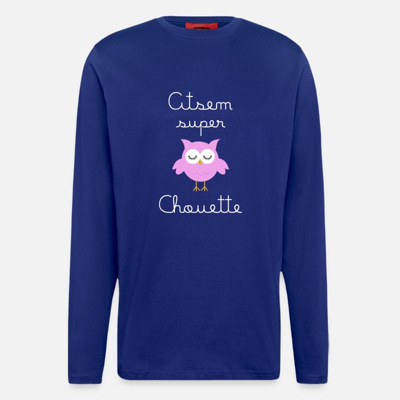 Assem Super Eule (in weiß geschrieben) - Langarmshirt - made by SPREAD  - Iconic Blue
