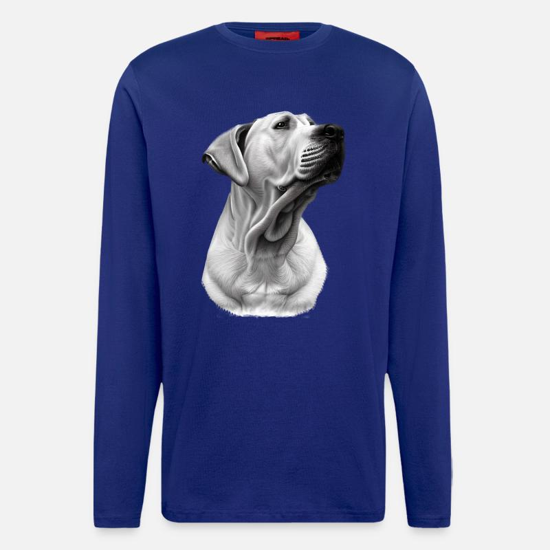 Stolzer Labrador blond - Langarmshirt - made by SPREAD - Iconic Blue