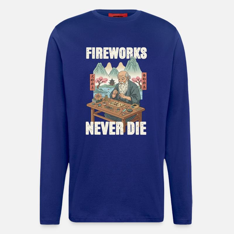 Fireworks Never Die - Longsleeve - made by SPREAD  - Iconic Blue
