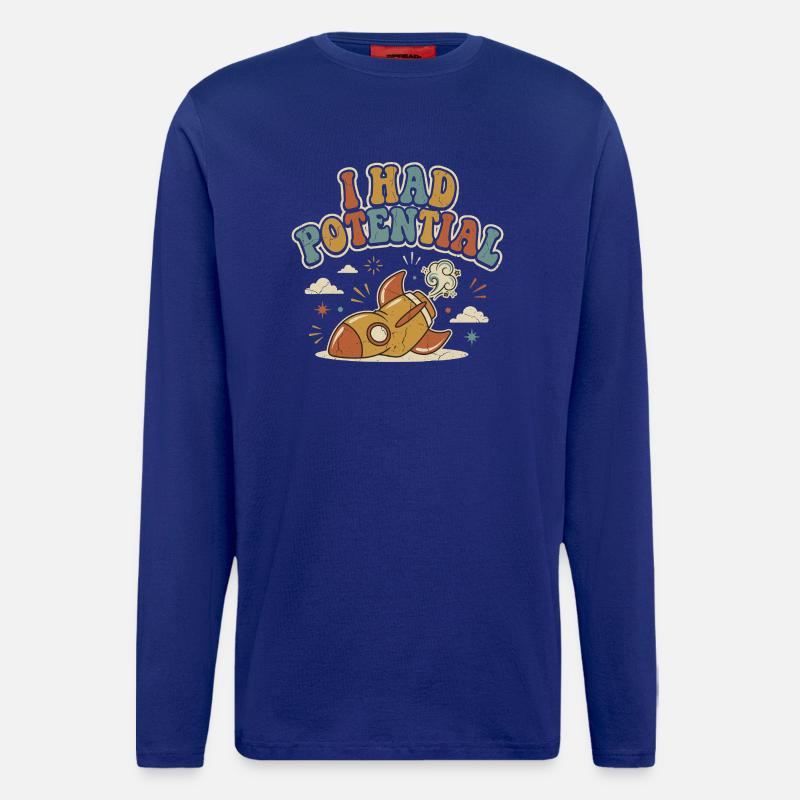 Ich hatte Rocket Potential Retro-Humor - Langarmshirt - made by SPREAD - Iconic Blue