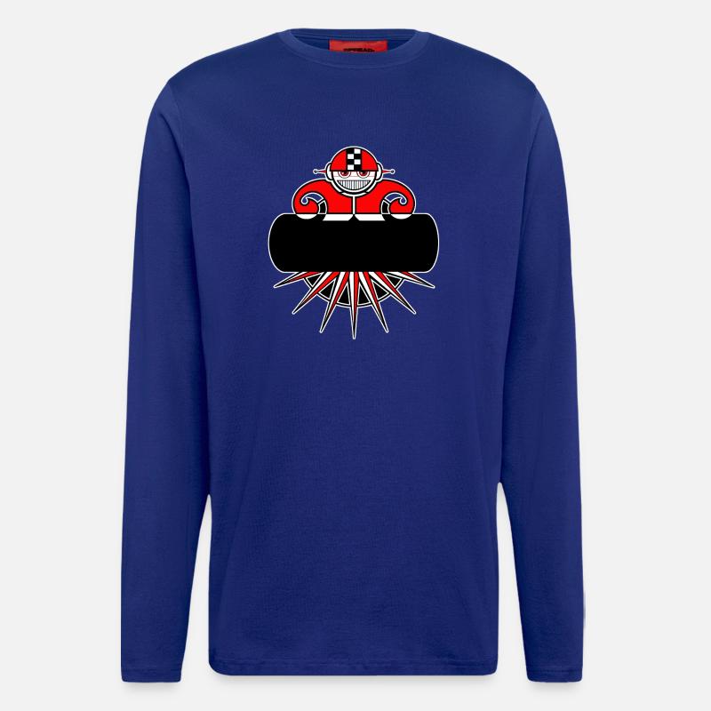 Anpassbarer stilisierter Roboter - Langarmshirt - made by SPREAD  - Iconic Blue