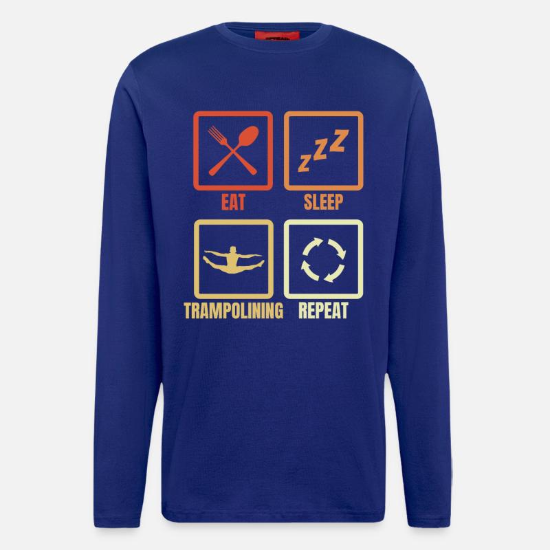 Eat Sleep Trampoline Repeat - Langarmshirt - made by SPREAD  - Iconic Blue