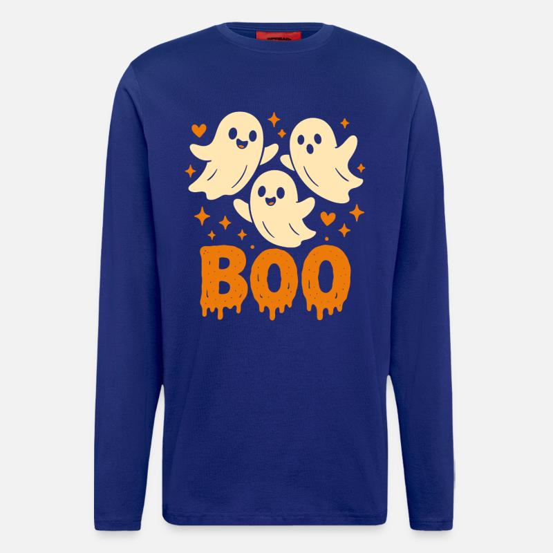 Cute Ghosts BOO – Funny Halloween Design - Longsleeve - made by SPREAD - Iconic Blue